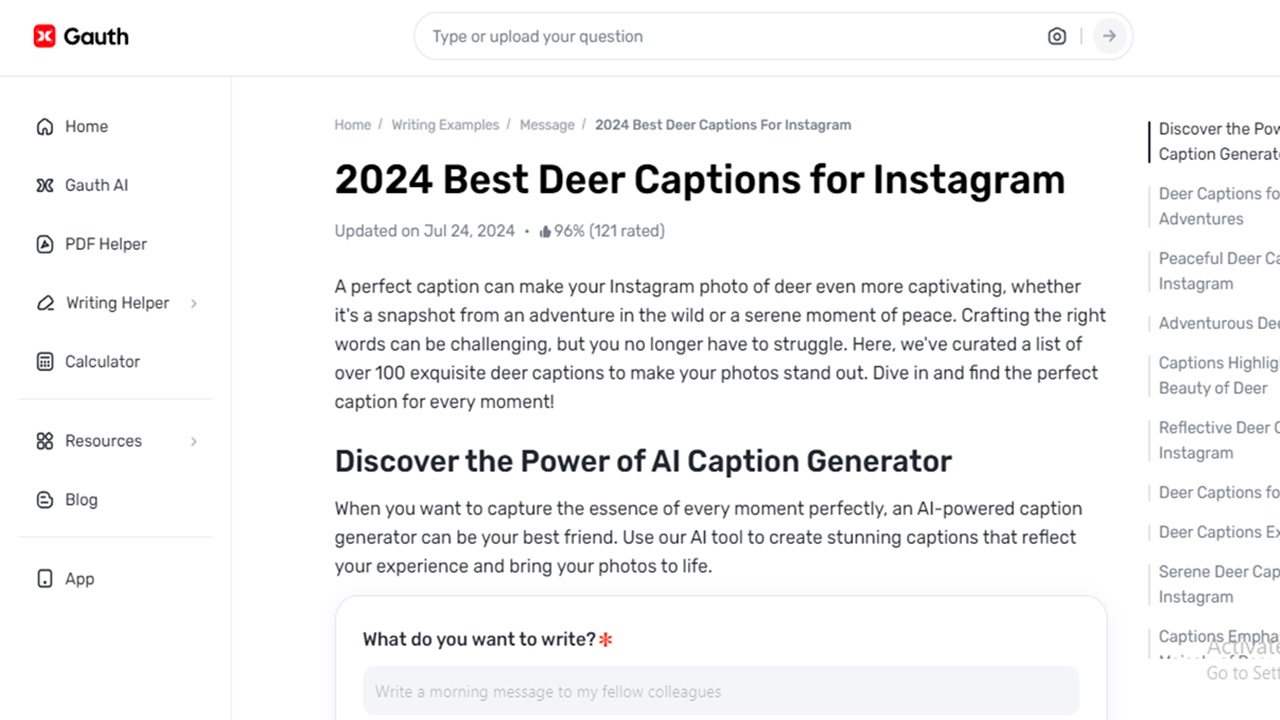 How Gauth Enhances Instagram Captions For Maximum Engagements